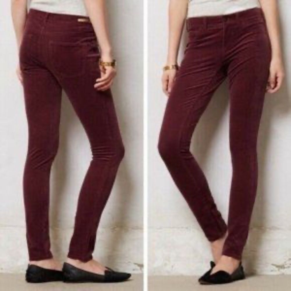 Anthropologie Pilcro Plum Velvet Jeans Jeggings
